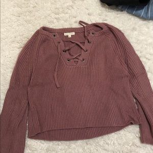 LA Hearts criss cross pink sweater